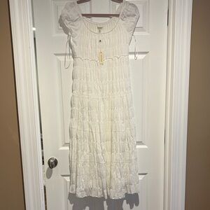 White Lace Midi Dress NEW w TAGS